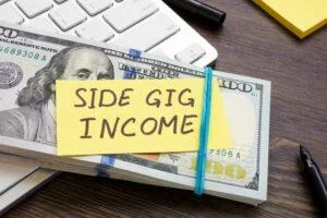 Earning extra money from a side hustle.